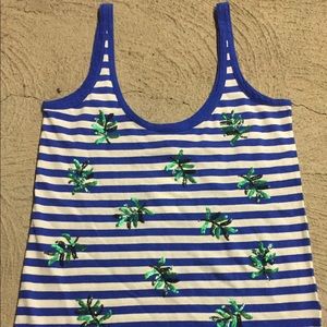 Women’s J Crew Blue Stripe Tank Top